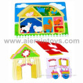 Wooden House Puzzle with 2-Layber Puzzle Piece (81216)